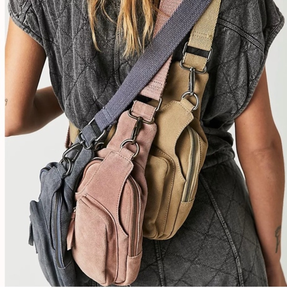 Hudson Suede Sling Bag - Pink